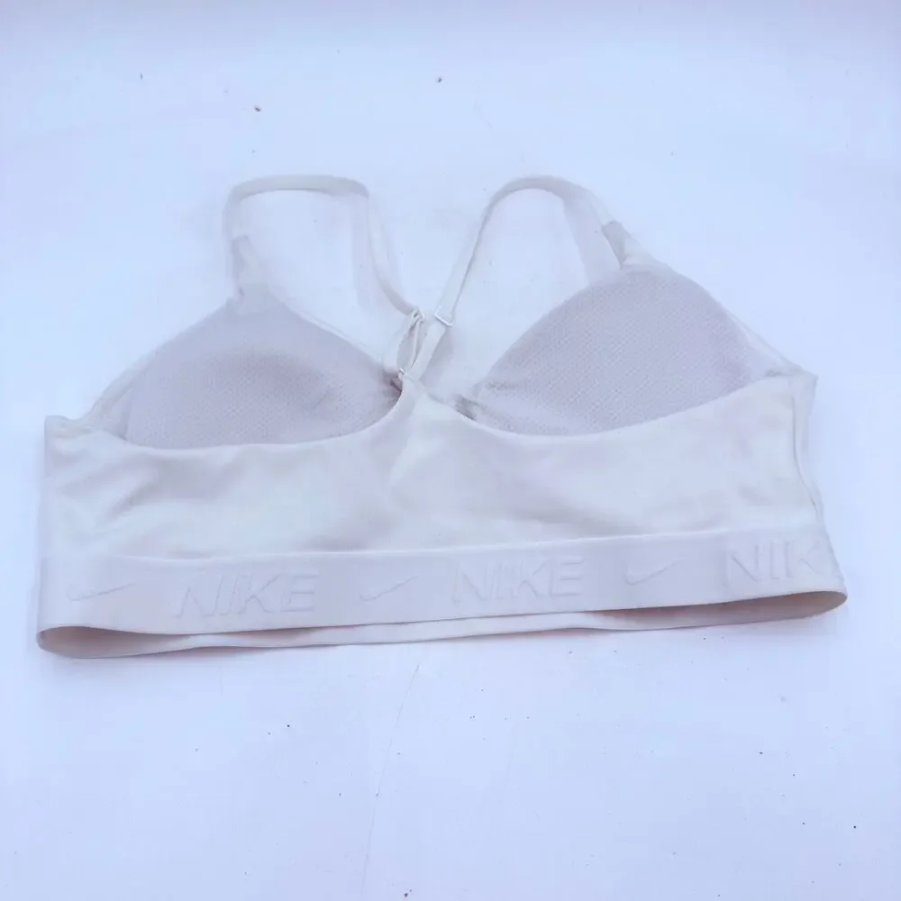 Nike Pro Dri-Fit White Halter Padded Sports Bra Size Medium